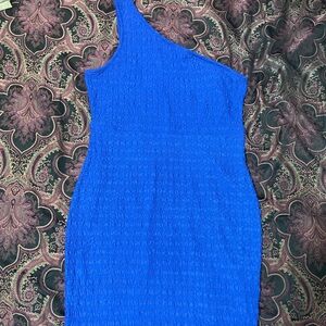Elegant Blue One-Shoulder Dress
